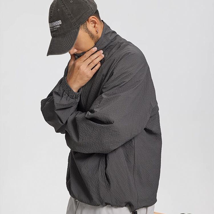 ★PLAIN STAND COLLAR COUPLE WINDBREAKER　　　A0724