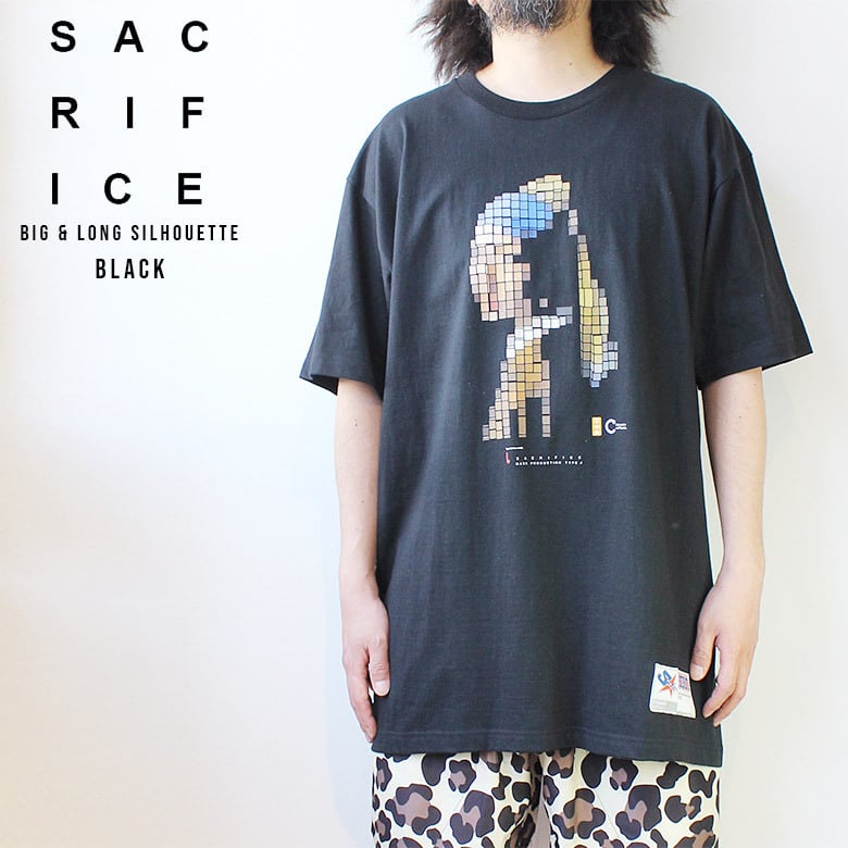 sac-t021】Sacrifice サクリファイス 真珠の耳飾りの少女 大きいサイズ メンズ Tシャツ 半袖 Tシャツ M L XL 半袖Tシャツ モナリザ デザイン プリント かっこいい おしゃれ プリントデザイン タンクトップ グリル ストリート アメカジ