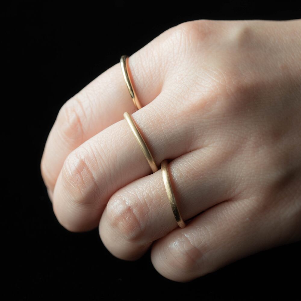指輪 細め 2mm リング ピンキーリング 18金 k18 ゴールド 細い 華奢