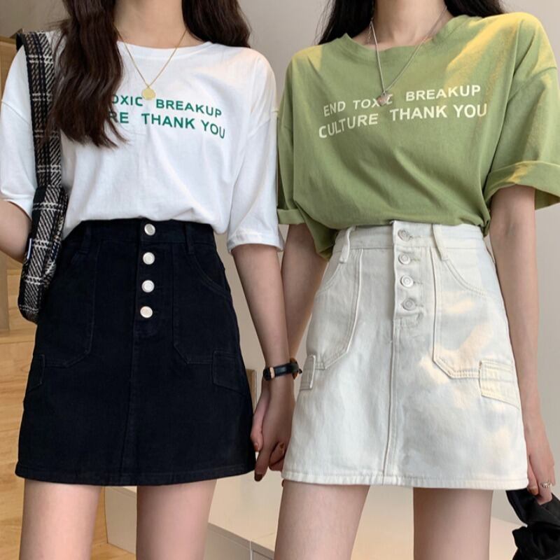 レトロデニムスカートa-lineスカートレディース2020年夏新作ハイウエストと薄手の気質ショートスカート 1号婦人1938746655