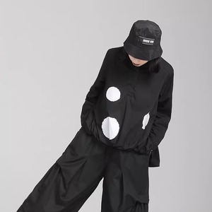 Dot Drawstring Hem Top / ドット ドローストリング ヘム トップス