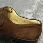 BALLY single monk strap brown suede shoes