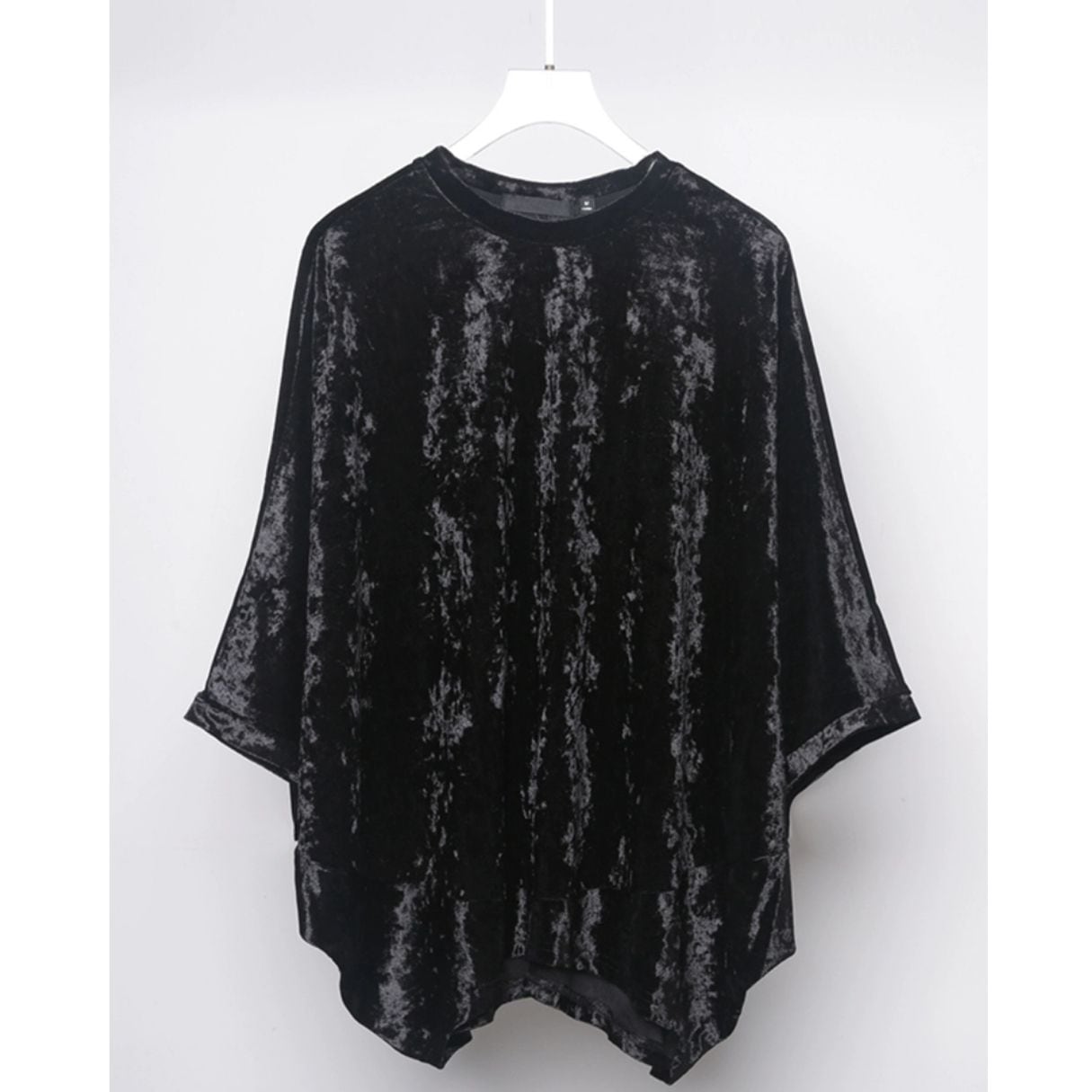 Glossy Velvet Loose Mid Sleeve T-Shirt