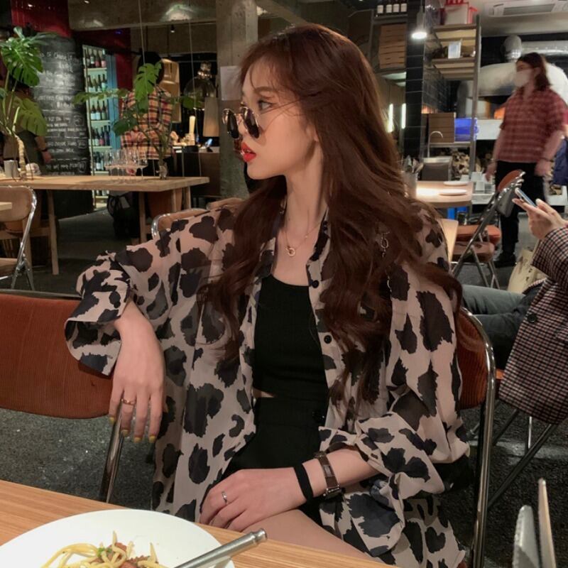 2020年夏の新しいルーズトップヒョウシャツレディースアウターウェアミドル丈日焼け止めシャツ薄手のコート 1号婦人70774814769