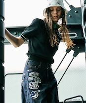 ジップアップポロニットTOPS (BLACK) CQ-49027