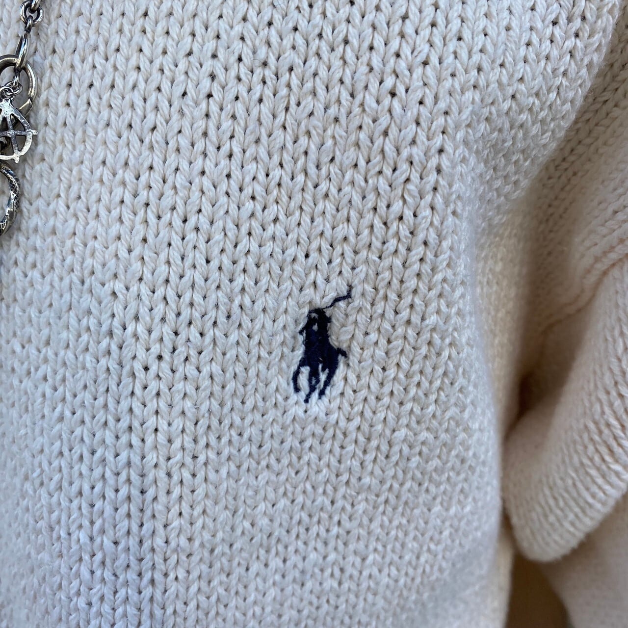 ポロバイラルフローレン コットンニットセーター メンズXL 古着 Polo