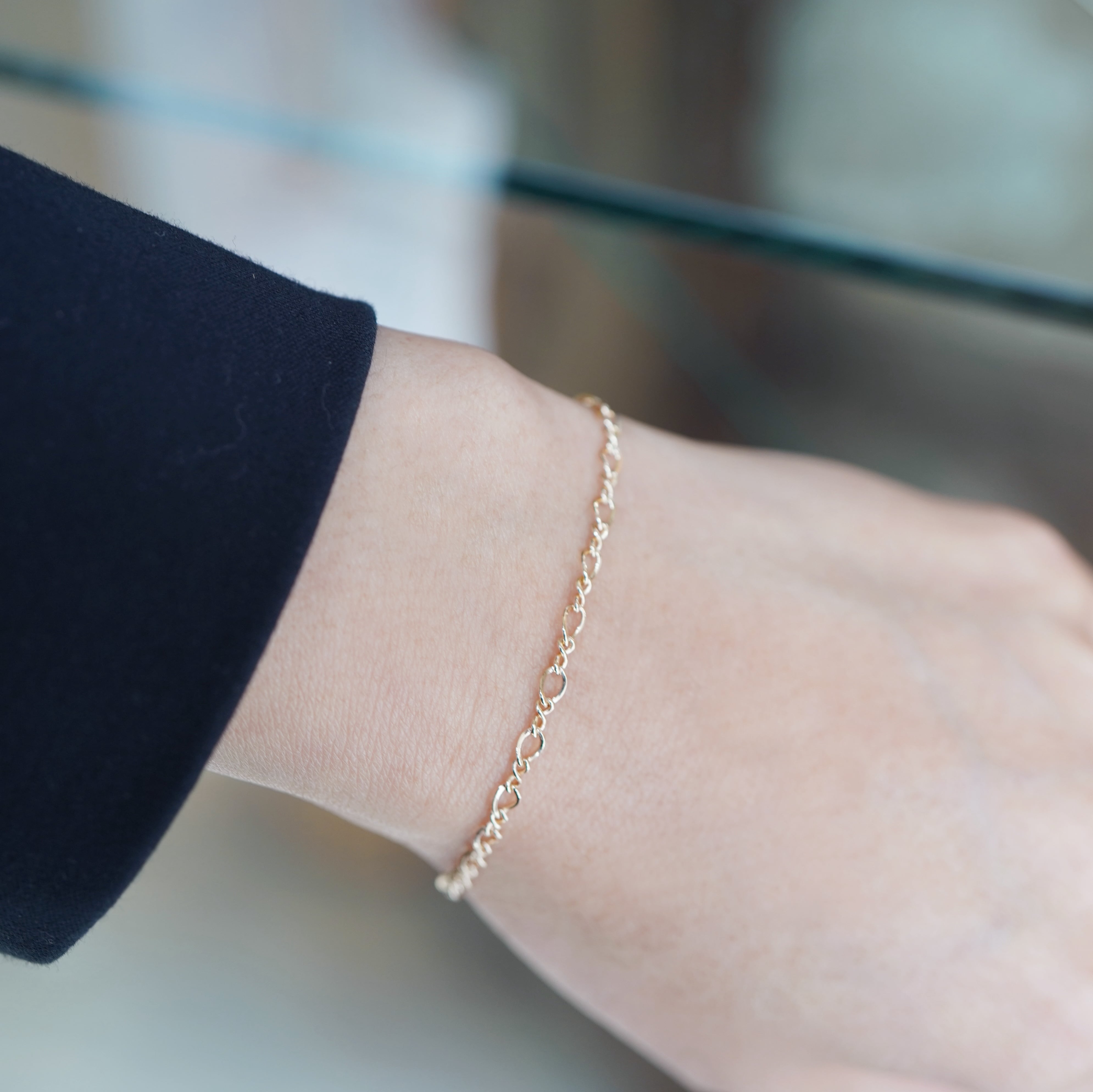 14KGF フィガロチェーンマグネットブレスレット