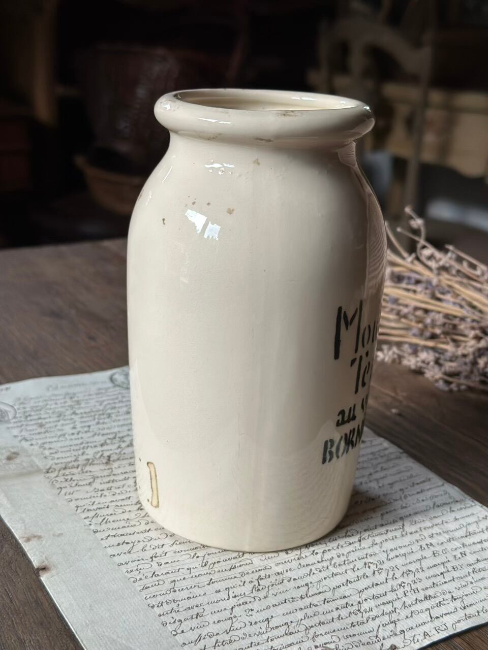 ディジョンマスタードの入れ物 陶器ポット | Brocante de La Cocotte