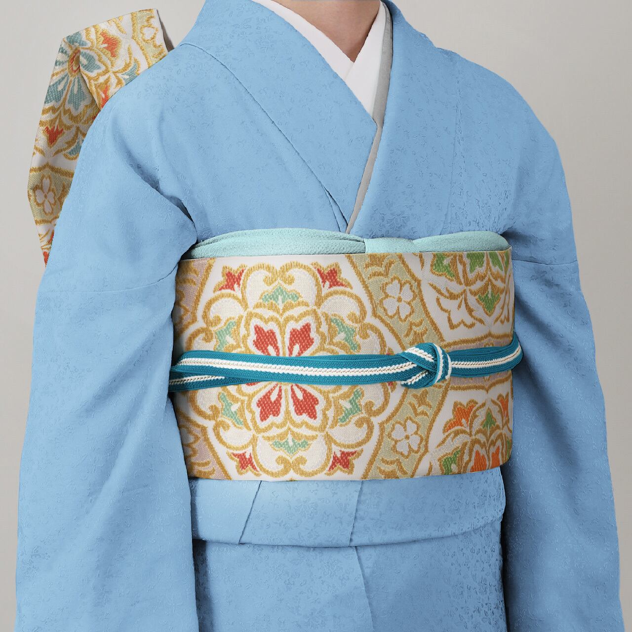 振袖用 袋帯 豊彩六稜文 (白) | 川島織物 和装公式オンラインショップ