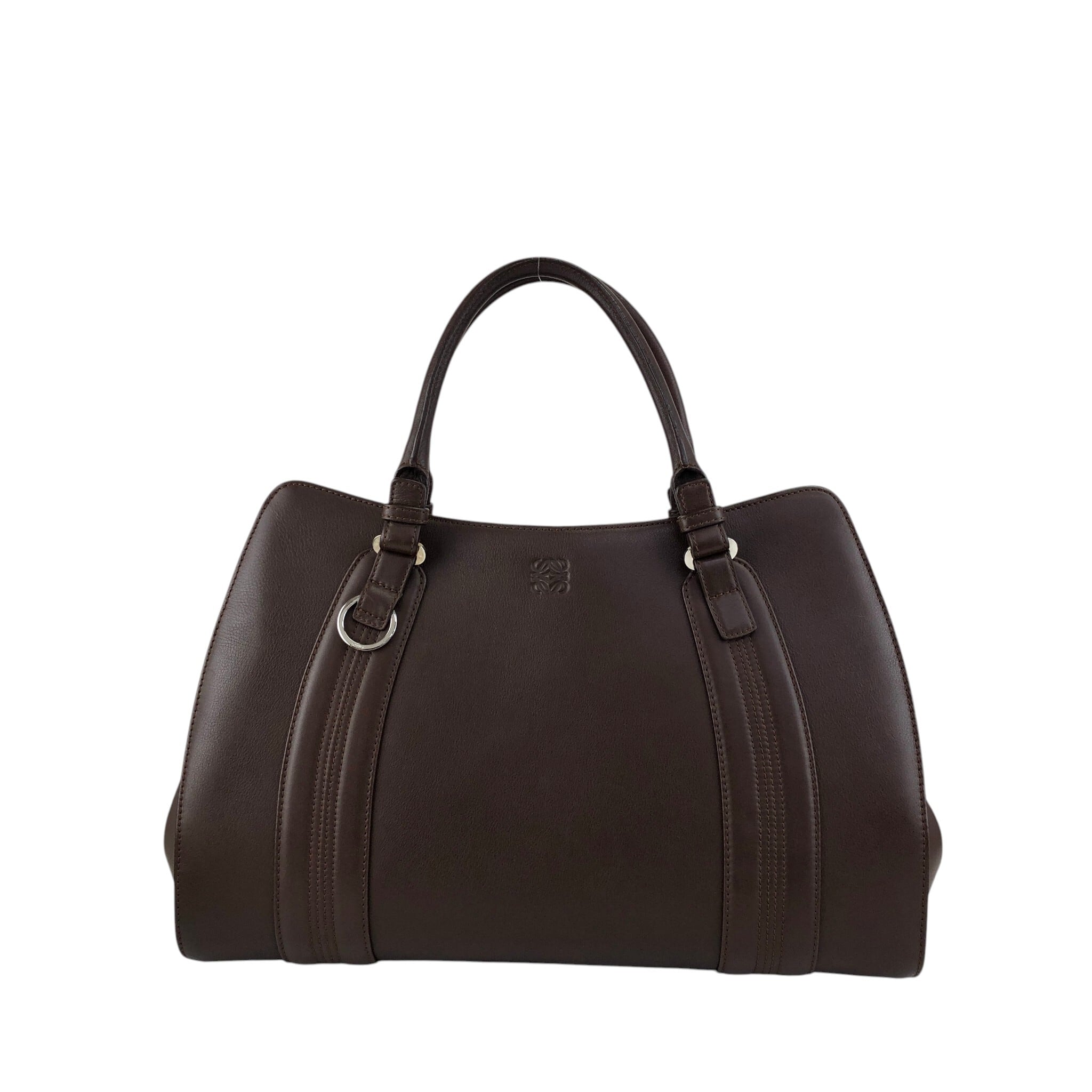 LOEWE ロエベ ハンドバッグ ブラウン アナグラム レザー トートバッグ