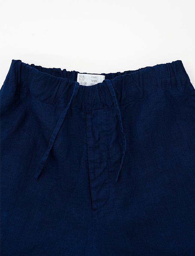 aulico : LINEN SHORT PANTS / NAVY | aulico