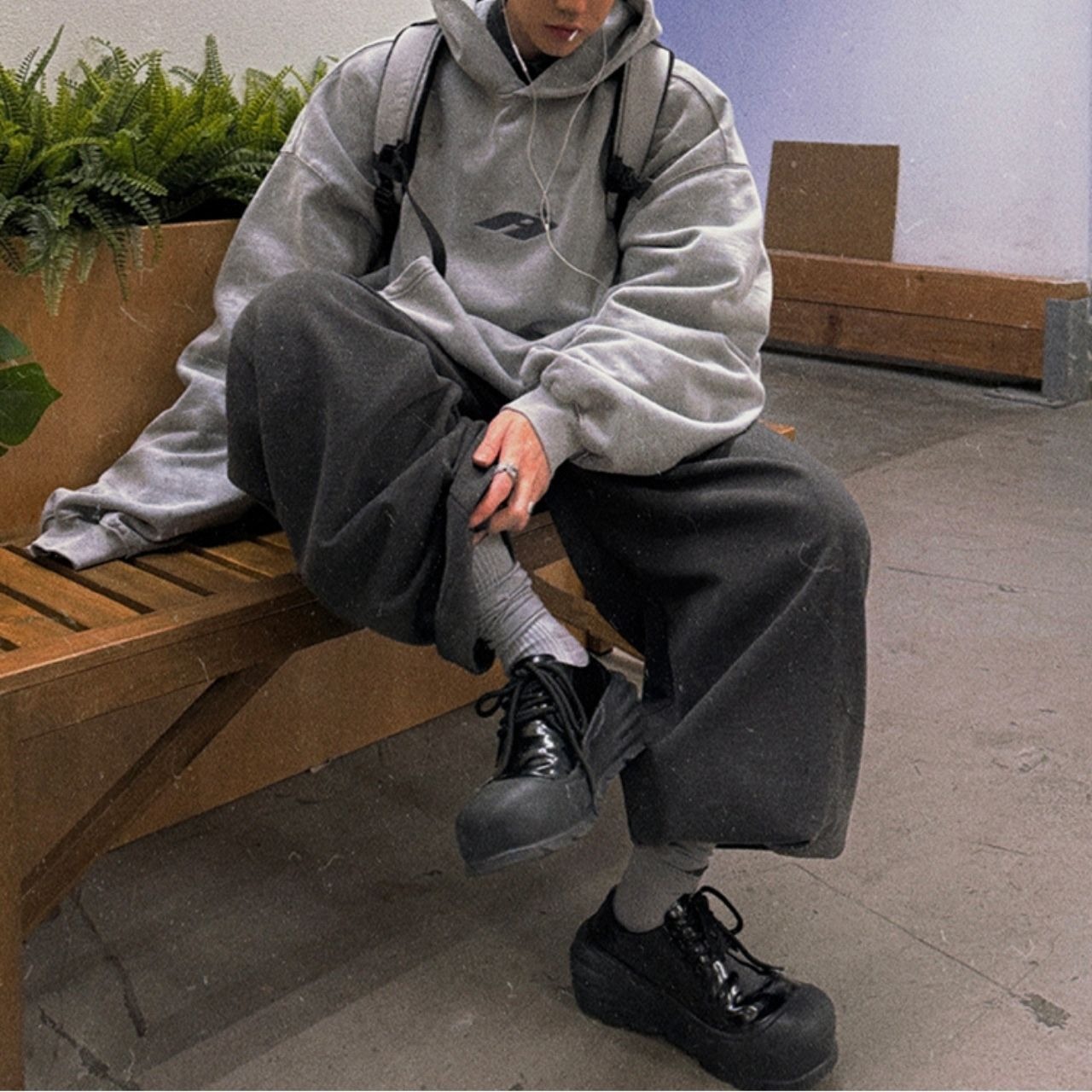 裏起毛ヴィンテージ風プルオーバー　1103