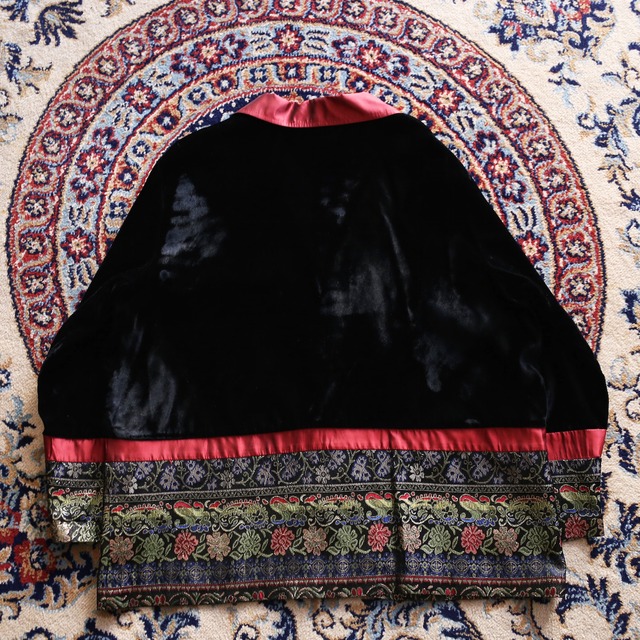 velvet satijn switching flower pattern l/s shirt jacket