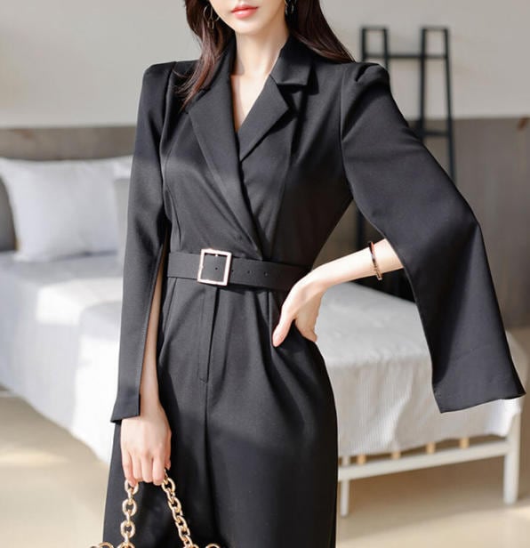 パンツドレス オールインワン 韓国 ファッション レディース ベルト