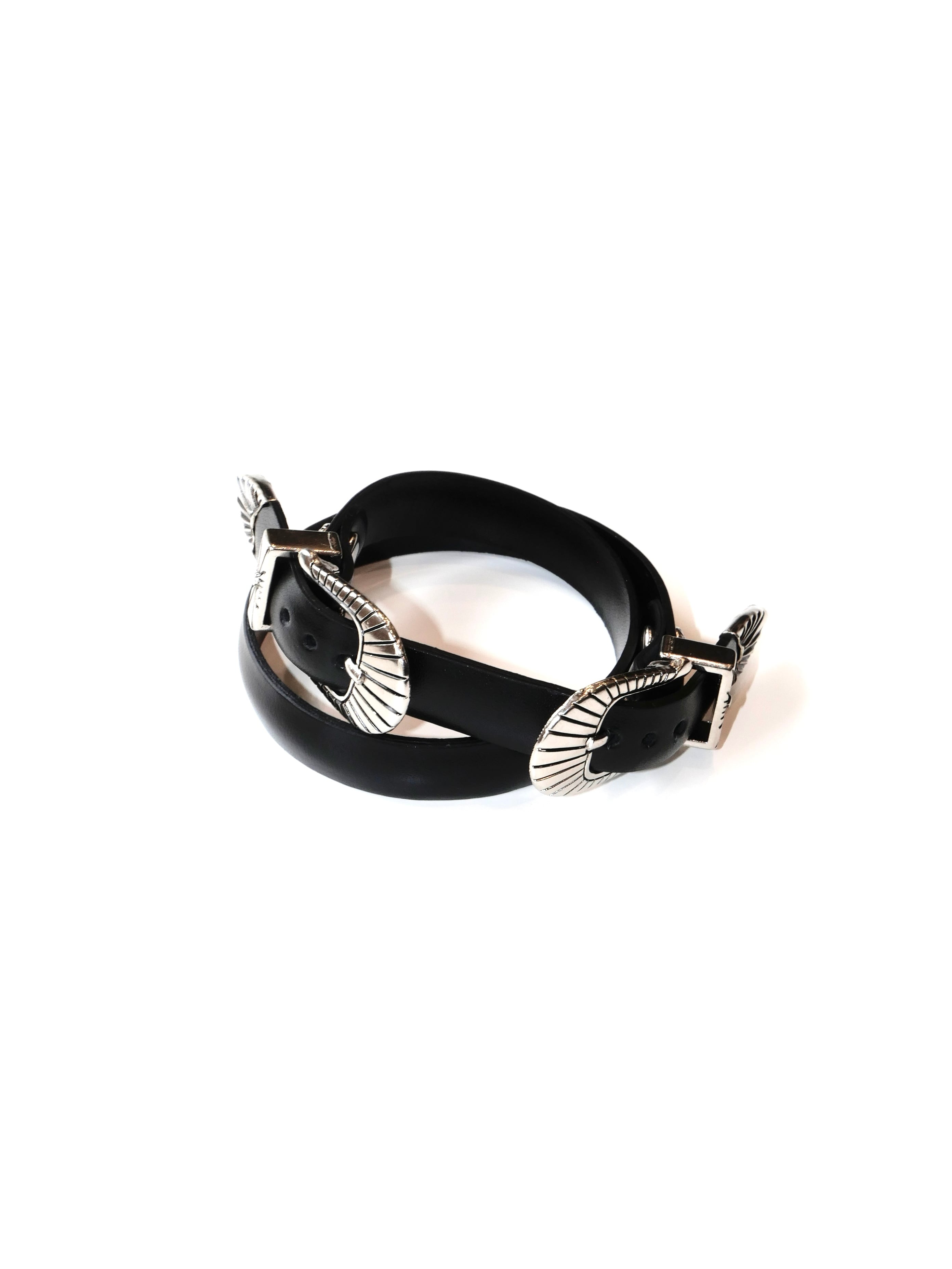 TOGA TOO DOUBLE BUCKLE LEATHER BANGLE | CONSTRUCT1