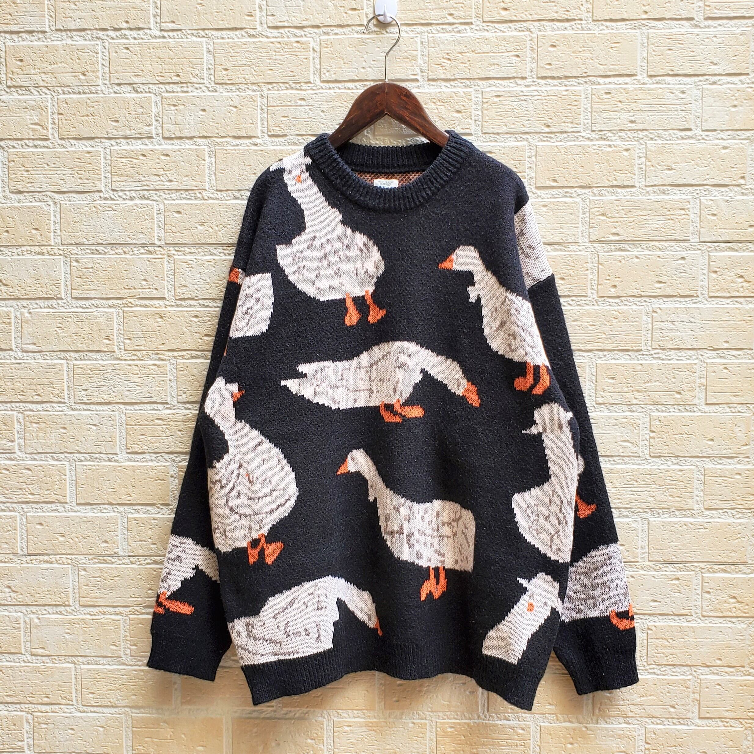 revo.ダックパターンニット（ブラック）