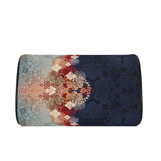 和紋様装飾　藍虹　ヴィーガンレザーミニボストンハンドバッグ