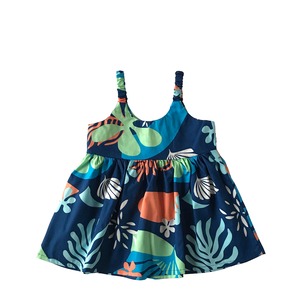 Baby & Girls アロハワンピース / 70s Flowers  / Blue / 2才~ 8才