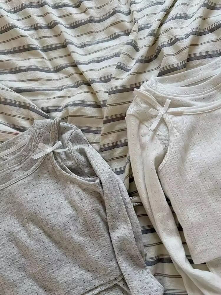 2color透かしコットンレイヤードトップス