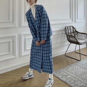 ブルーチェックセットアップ　A0826