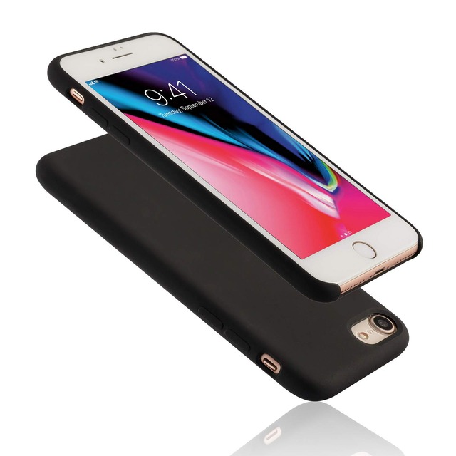 Seasonal Discovery IPHONE 8/7 高品質シリコーンスマホカバー 【高品質液態シリコーン素材/内側繊維バンバー/シンプルなデザイン/ワイヤレス充電可能/汚れが付きにくい/指紋の付着やホコリを防ぎ清潔に保つ】iPhone 8/7 (ブラック Black)