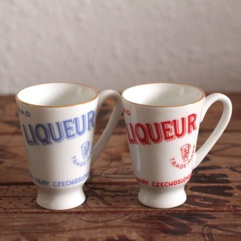 ヴィンテージ チェコスロバキアBECHER'S LIQUERペアリキュールカップ