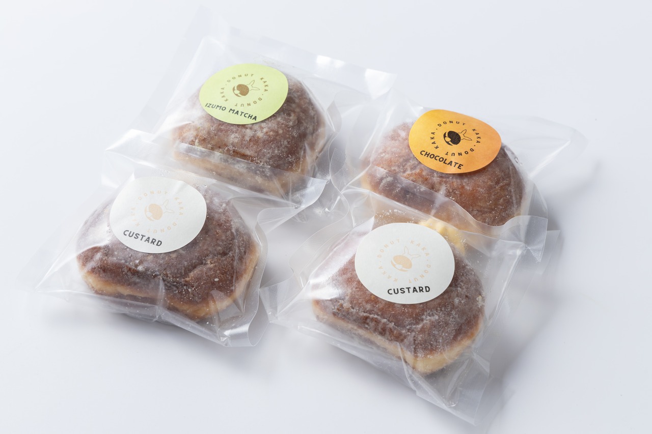 KAKA.DONUT　冷凍生ドーナツギフト　4個セット（カスタード2個、ショコラ1個、出雲抹茶1個）・画像2