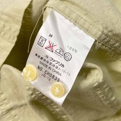 90s 00s LACOSTE ラコステ ワンポイント 半袖シャツ 4/グリーン ベージュ系 メンズ オールド ファブリカ