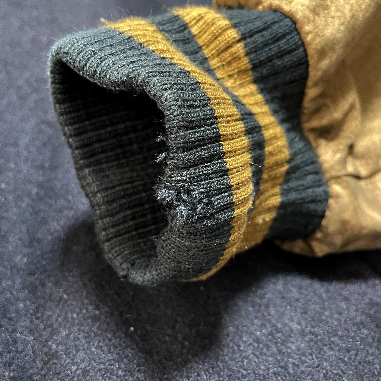 USA 古着 90S カナダ製 LUNA PIER ヴィンテージ 刺繍ロゴ 袖革 