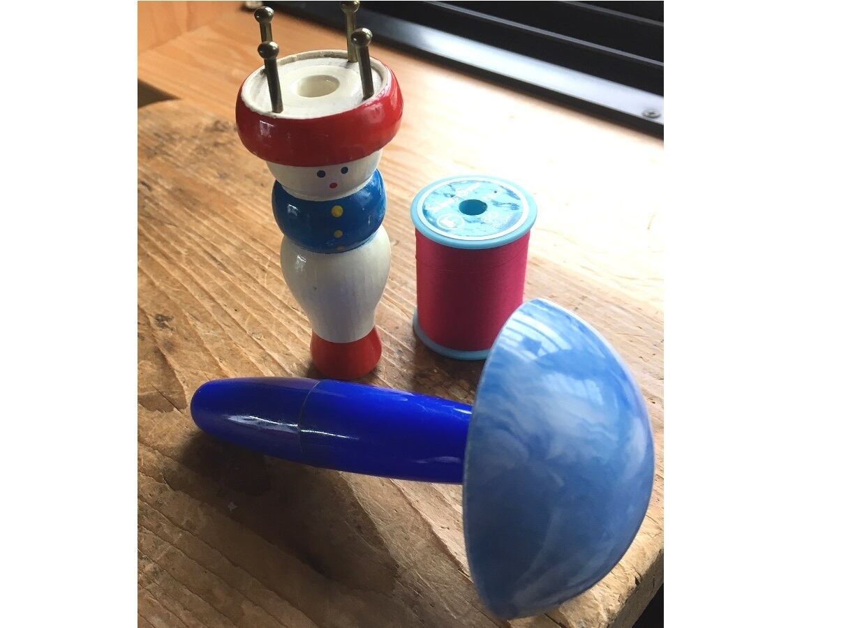 ドイツダーニングマッシュルーム 繕いきのこ 青プラマーブル 針仕事修繕手縫い手芸道具ニードル