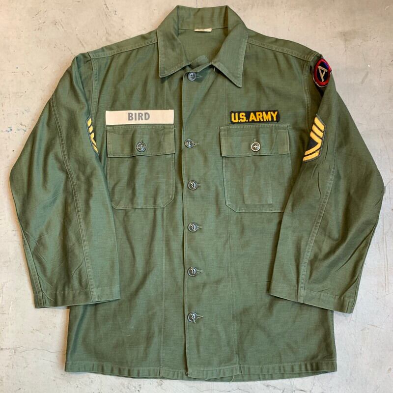 60's U.S.ARMY OG107 コットンサテンユーティリティーシャツ 1st 後期 ...