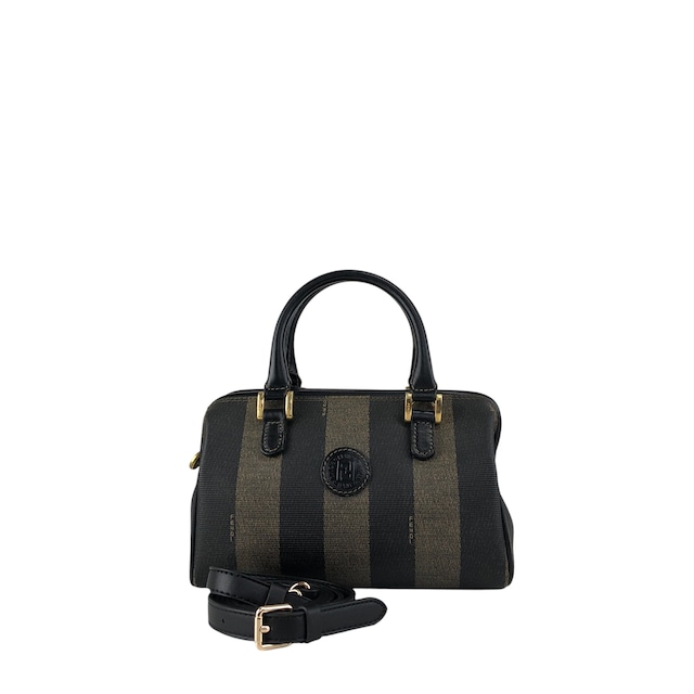 FENDI フェンディ ペカン ショルダーバッグ ブラック PVCレザー 2way ミニボストン vintage ヴィンテージ オールド jy5pns