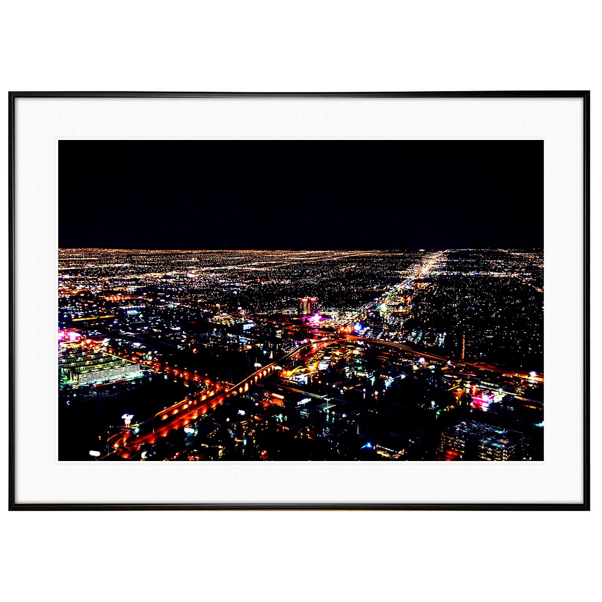 夜景写真 アメリカ ネバダ州 ラスベガス インテリアアートポスター額装 AS1272