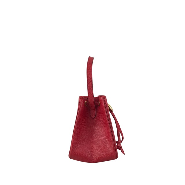 Christian Dior クリスチャン ディオール ハンドバッグ レッド オーバル レザー ミニバッグ 巾着 vintage ヴィンテージ オールド 46ensx