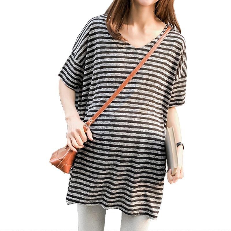 【新作】【送料無料】 妊娠中の女性の縞模様のTシャツゆるい通気性のマタニティの看護服半袖母乳育児Tシャツ夏 ショート ハーフスリーブ サマー 夏物 ストライプ expec525653219934