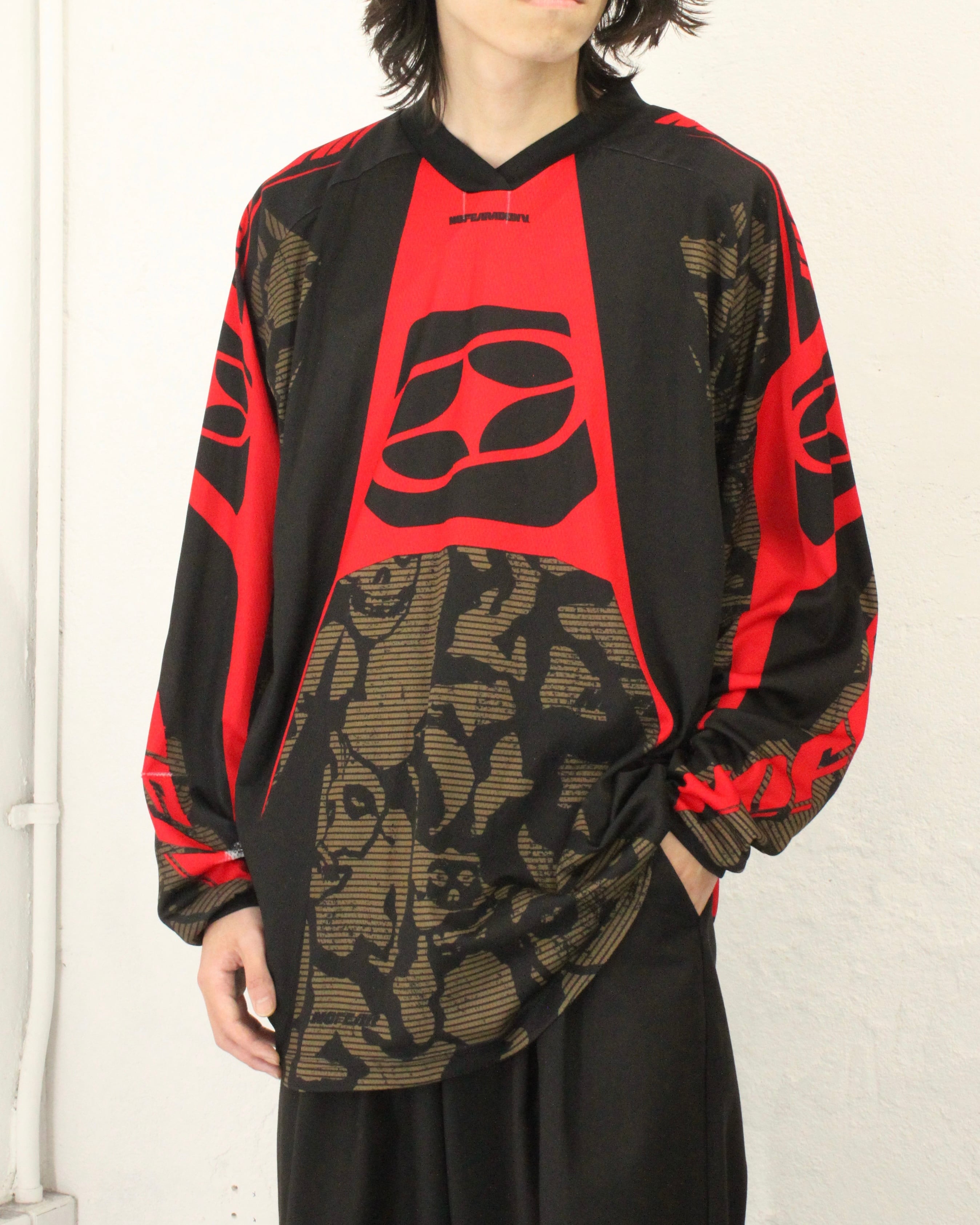 00s NO FEAR Total Pattern L/S Game Shirt