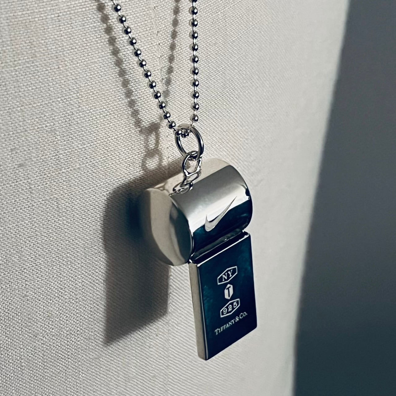 TIFFANY & CO. x NIKE Whistle Pendant Long Necklace Sterling