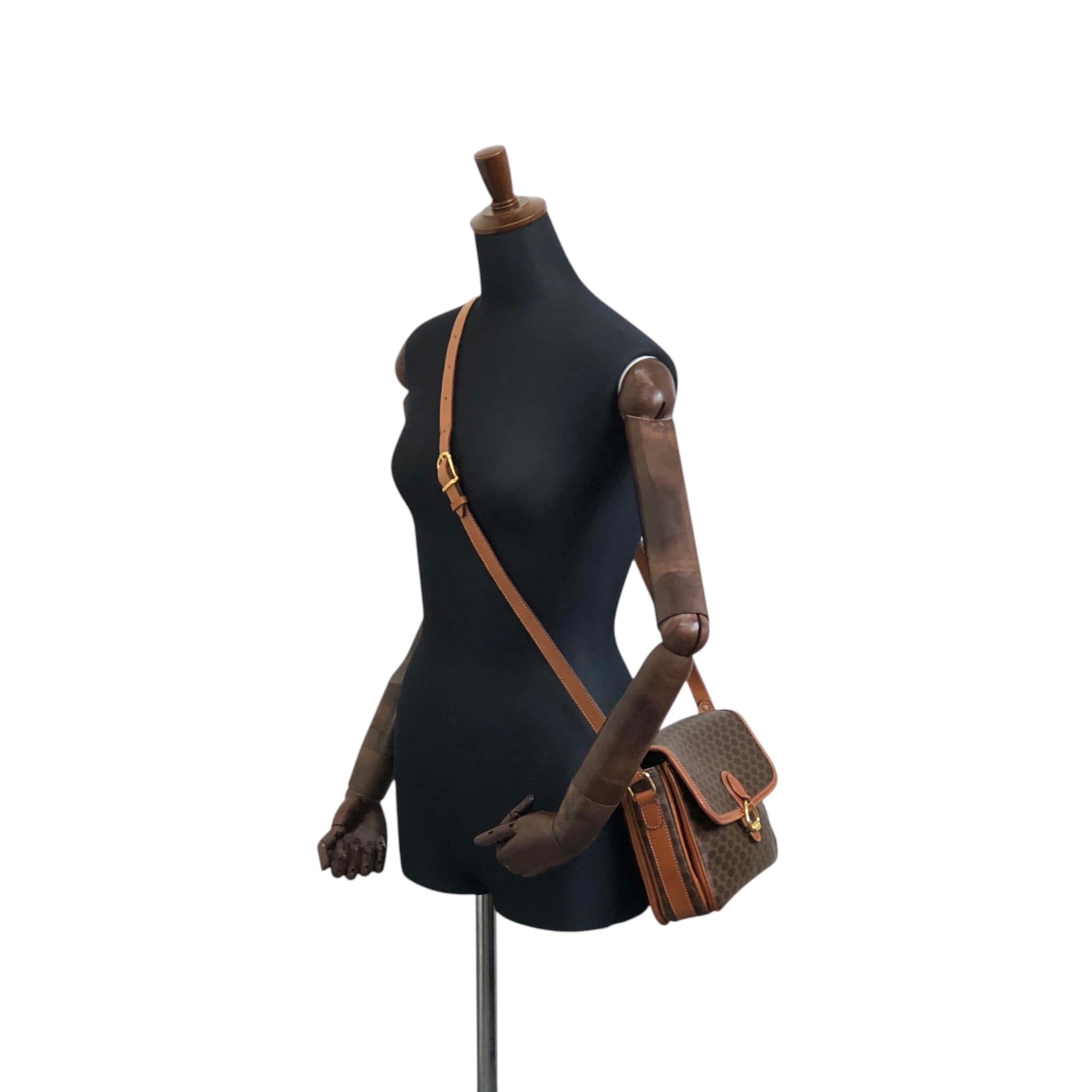 CELINE セリーヌ マカダム ショルダーバッグ ブラウン ホースビット