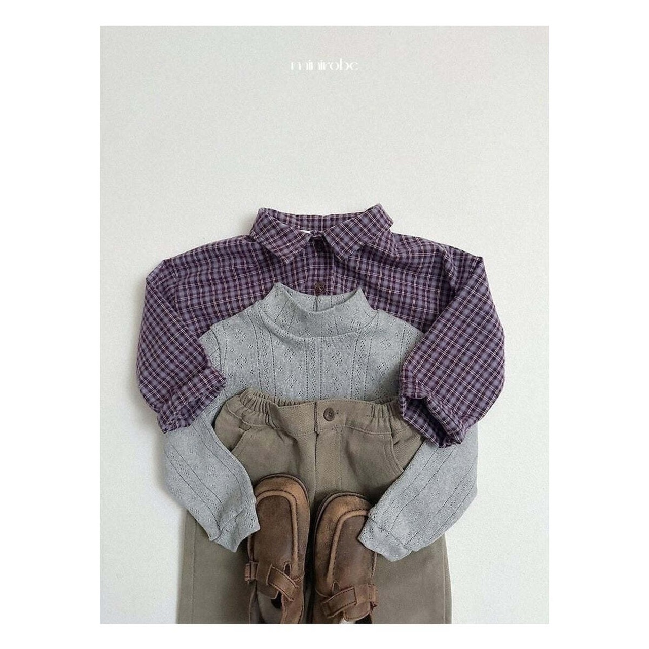 【取寄】minirobe リアシャツ｜冬服｜韓国子供服