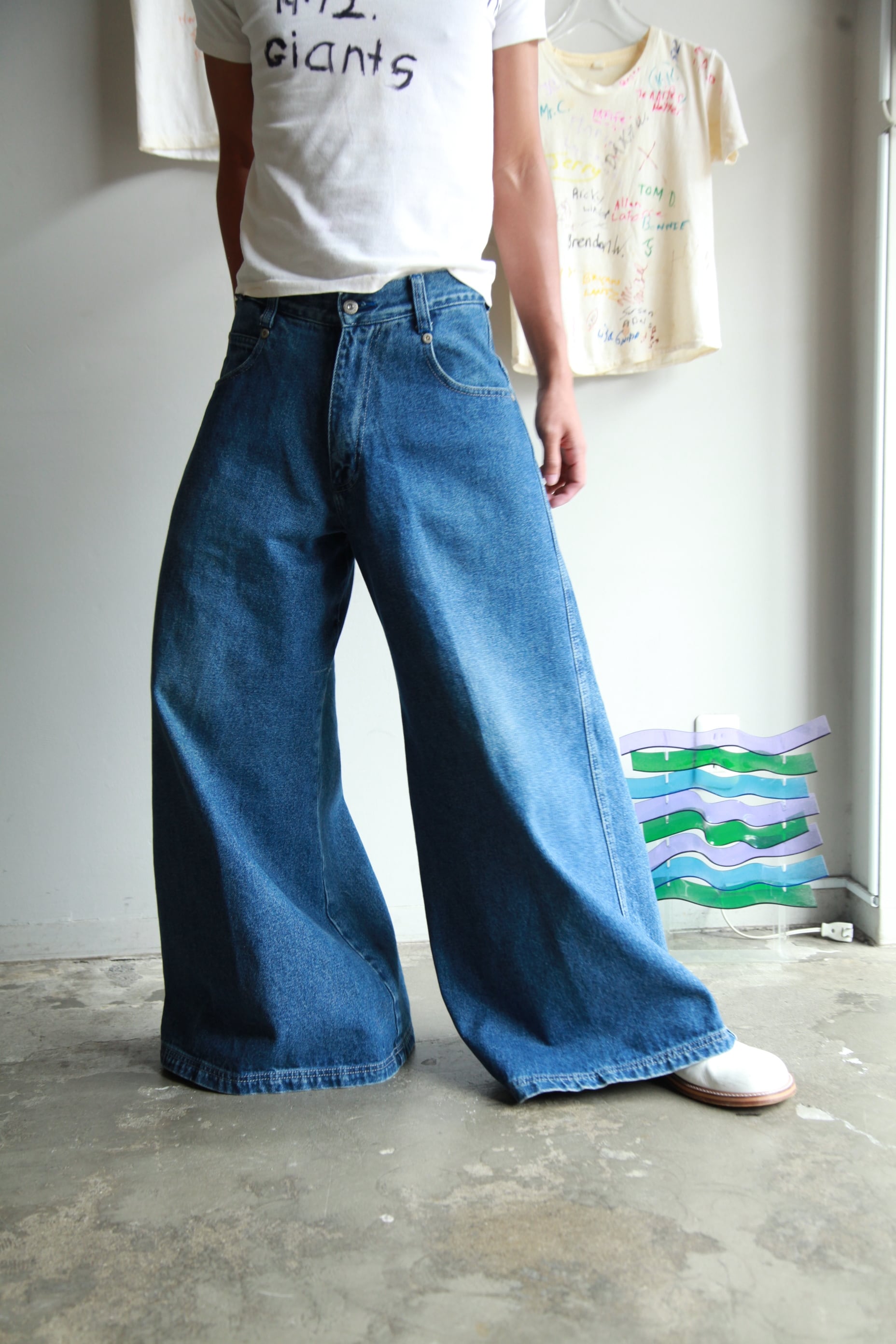 【希少】90s kik wear キックウェア　デニムパンツ　ワイドパンツ 90's KIK WEAR wide denim pants | mutyazawast