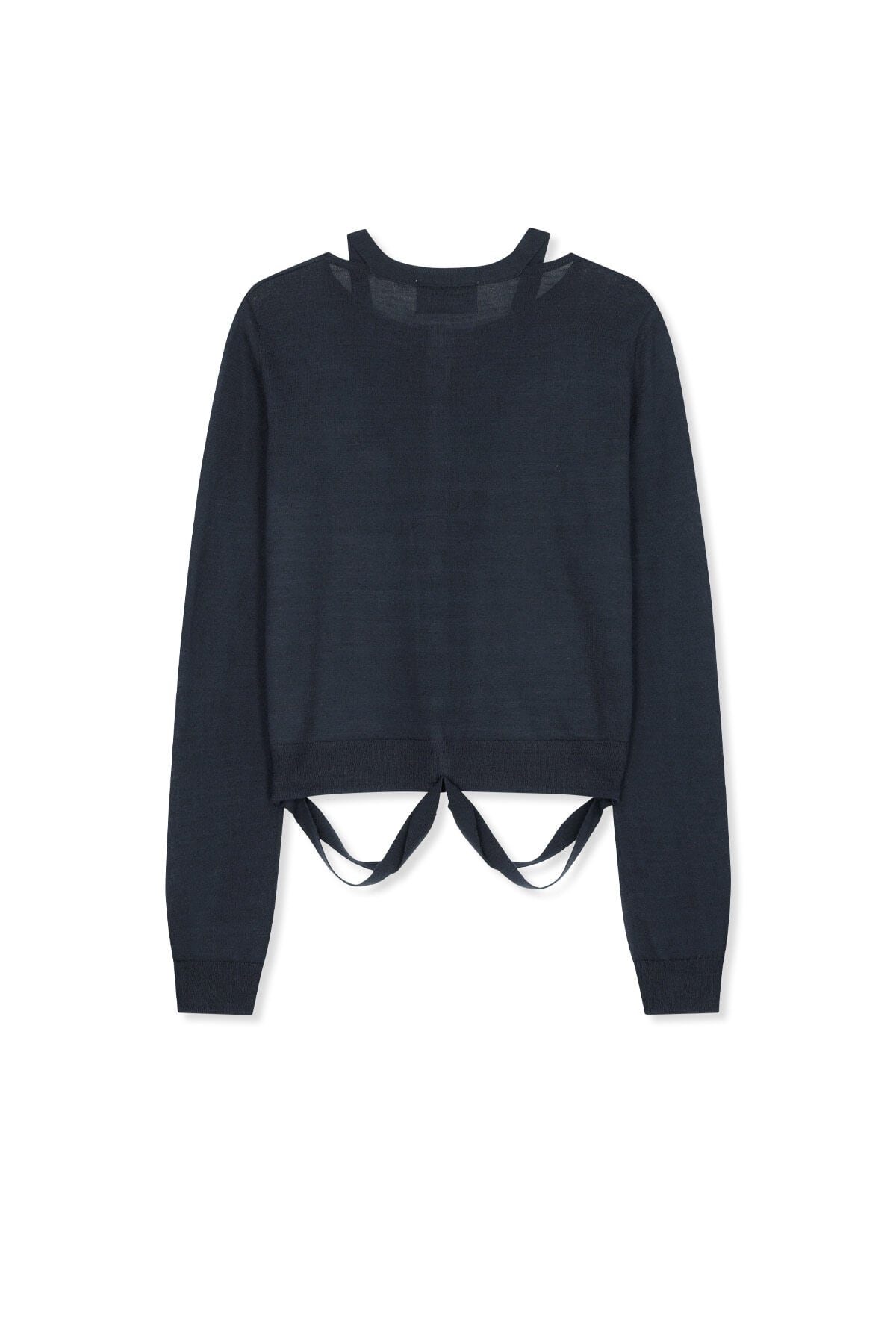 Matin Kim] STRING DETAIL KNIT CARDIGAN IN DARK NAVY 正規品 韓国