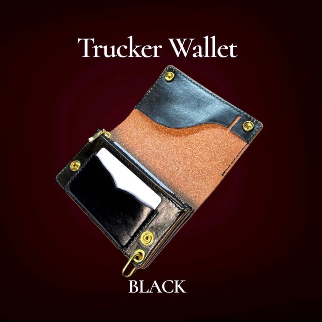 カービング ミドル トラッカーウォレット 3層 アラベスク/BLACK