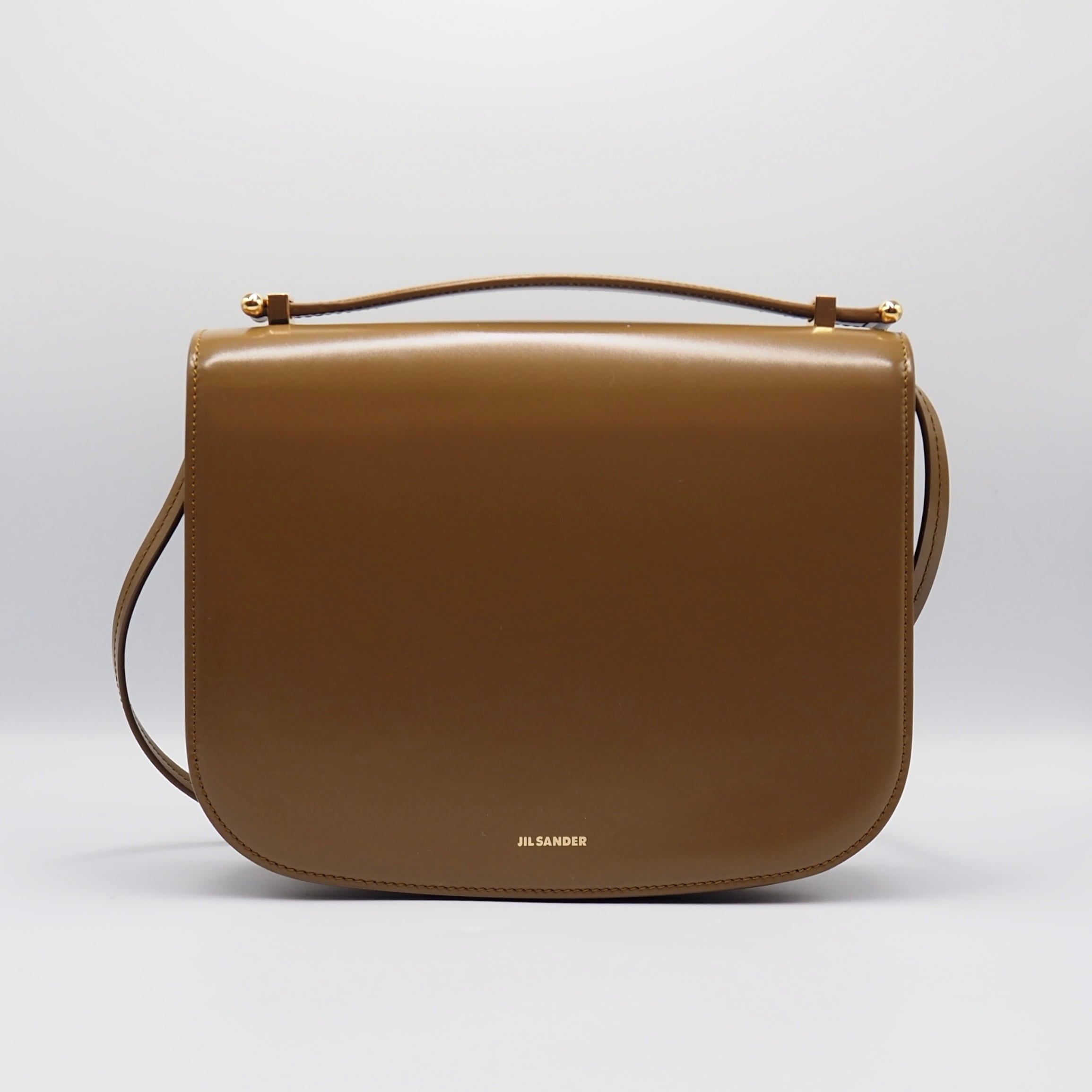 1/11掲載 JIL SANDER タオ スモールバッグ レザー ベージュ ジルサンダー 付属品付き