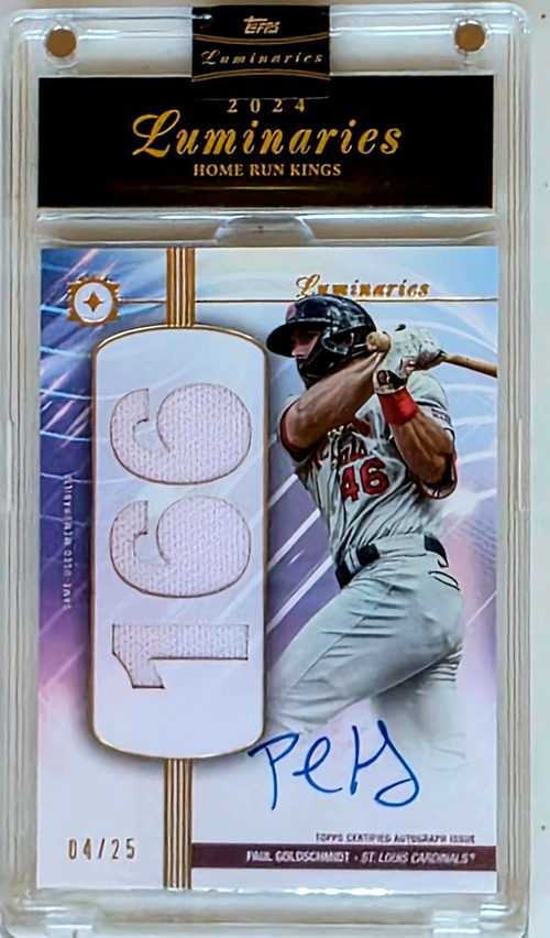 Paul Goldschmidt Topps Luminaries “Home Run Kings” autographed relic card