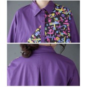 斜め柄 配色 シャツワンピース  00003