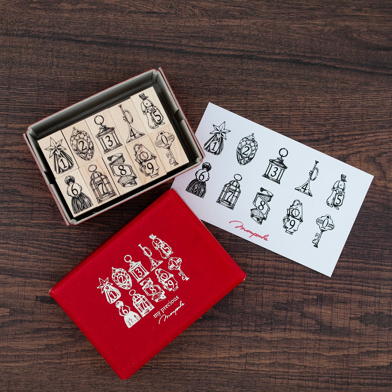 2026数量限定新作monpoche モンポッシュ オルゴール スタンプ 0-9 precious」 number stamp set | monpoche