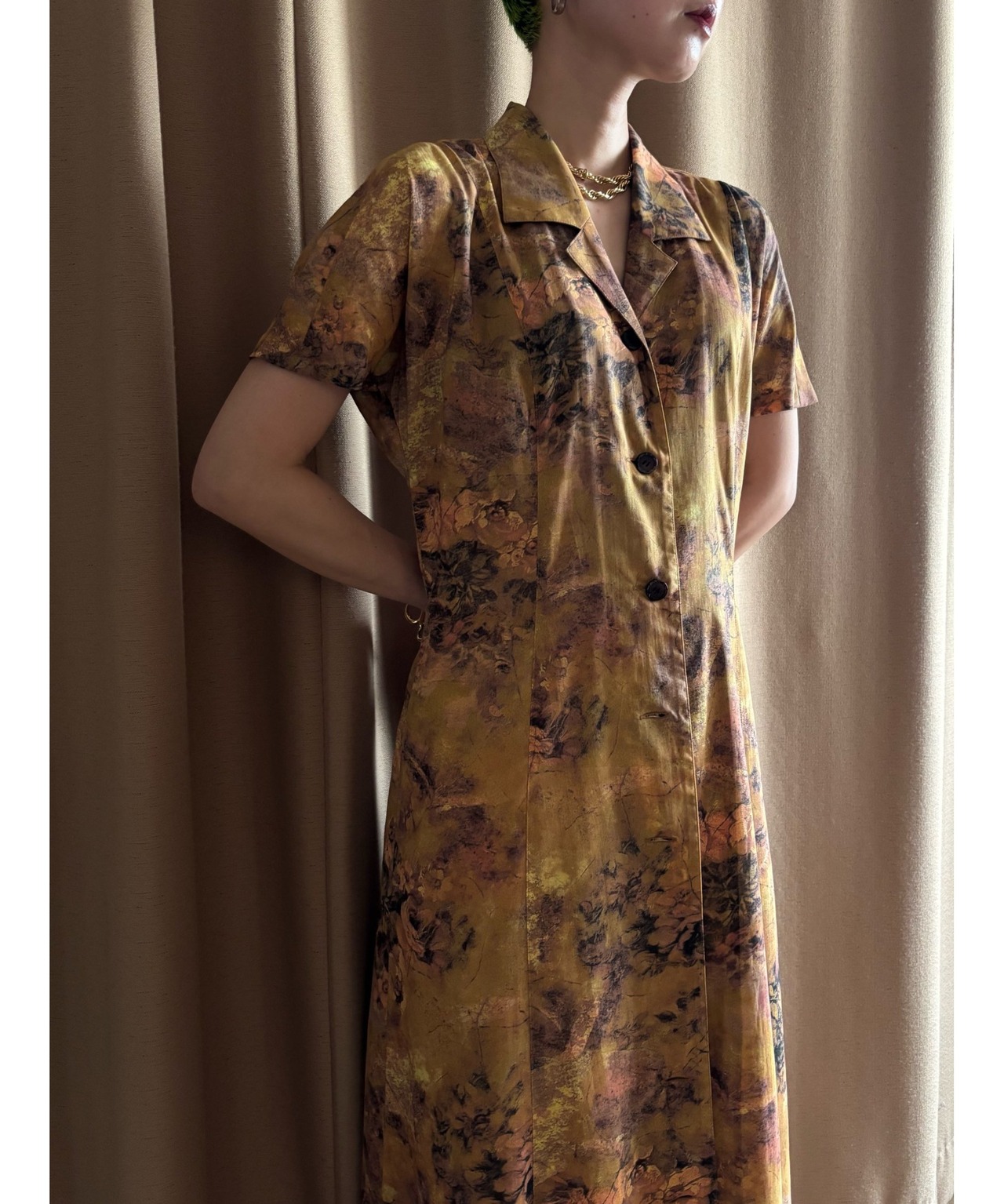 artistic pattern cotton dress-4760-6