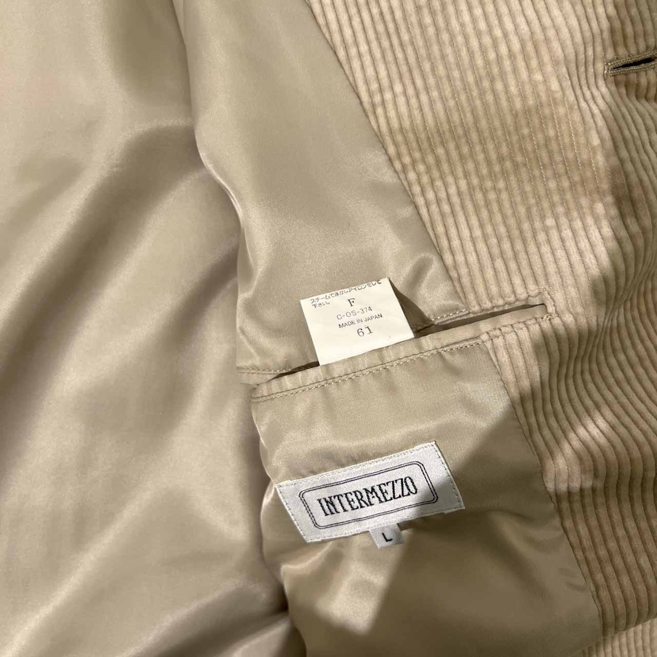 INTERMEZZO インターメッツォ コーデュロイ テーラードジャケット F/ライトベージュ