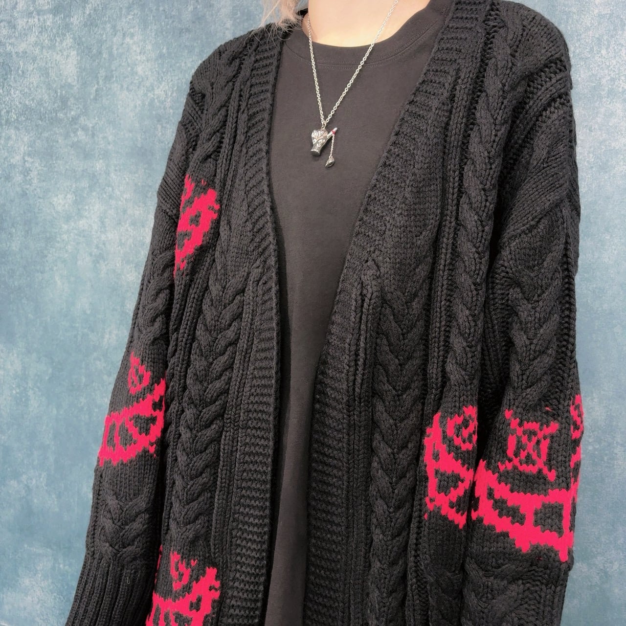 超ロング編み込みニットカーディガン【RED SMILE】 | NIER CLOTHING