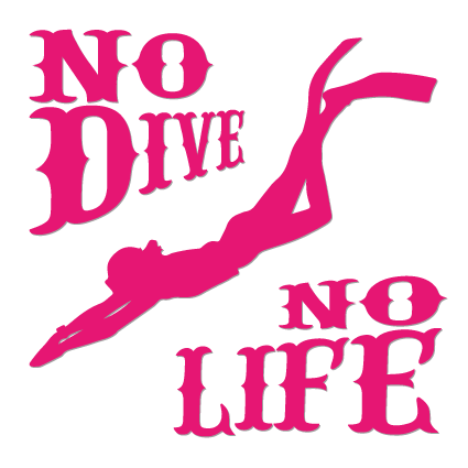【受注生産】No-Dive-No-Life-Girl カッティングステッカー02
